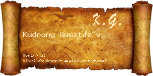 Kudrony Gusztáv névjegykártya